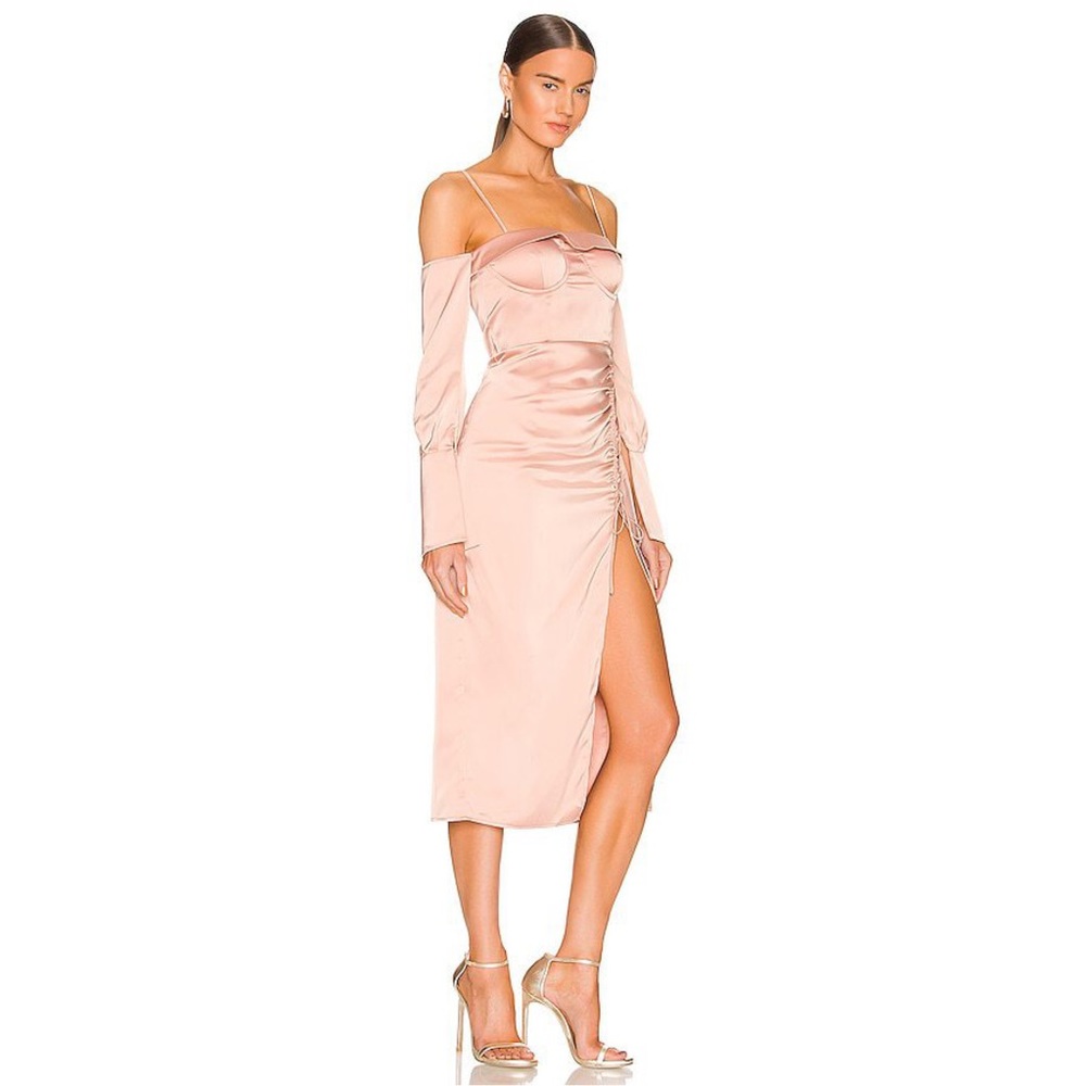 Revolve Camila Coelho Karin Midi Dress in Pink Champagne S
